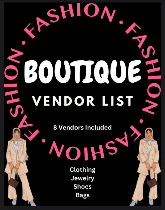 Boutique Vendor List E-Book